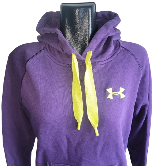 Under Armour Purple Pullover Hoodie with Yellow Accent MP - Picture 2 of 7